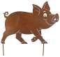 Preview: Lustiger Beetstecker Schwein ca. 50 cm - Gartendekoration